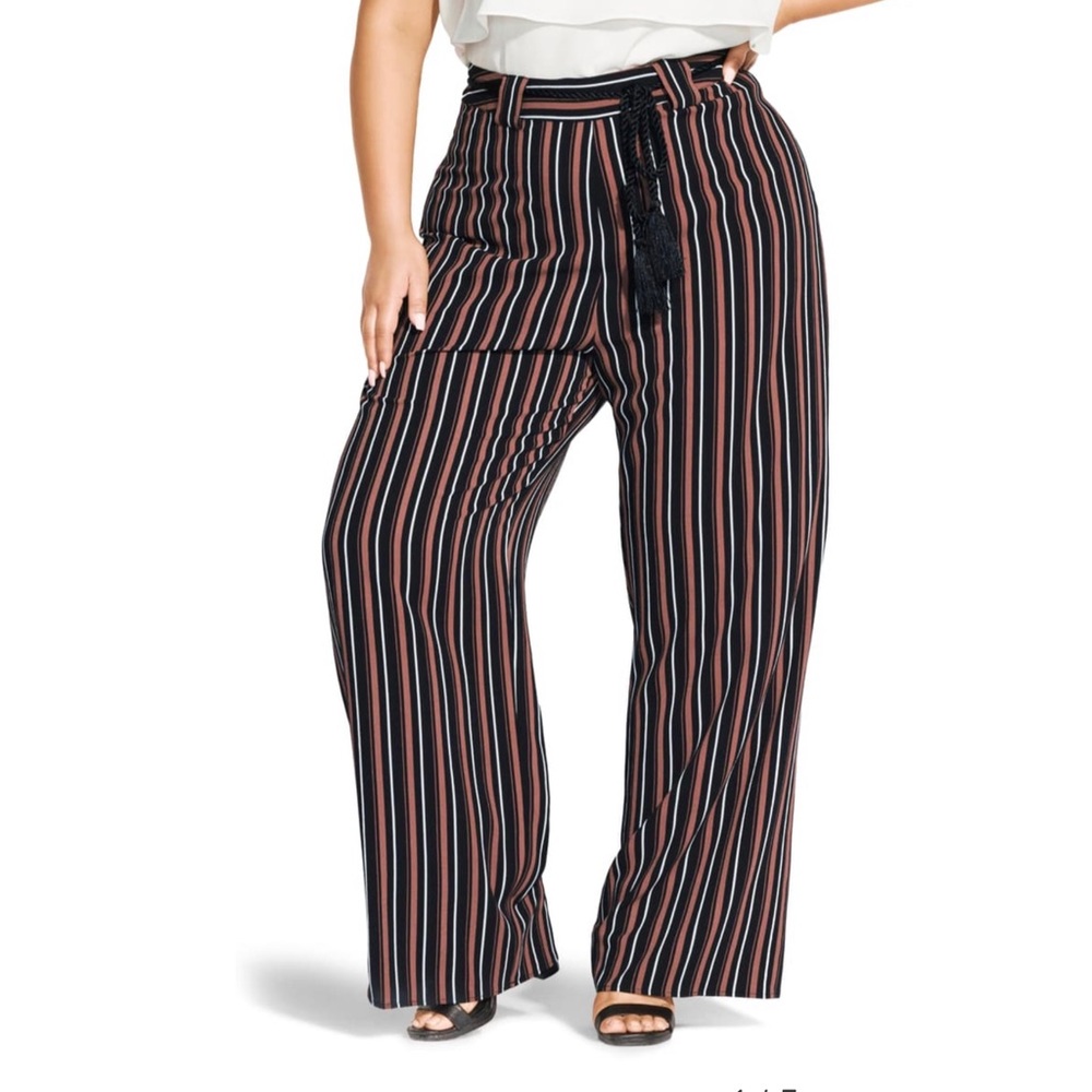 NWT City Chic Striped Flare Pants